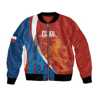 Czechia Charles Bridge Prague Personalized Bomber Jacket Heraldic Lion