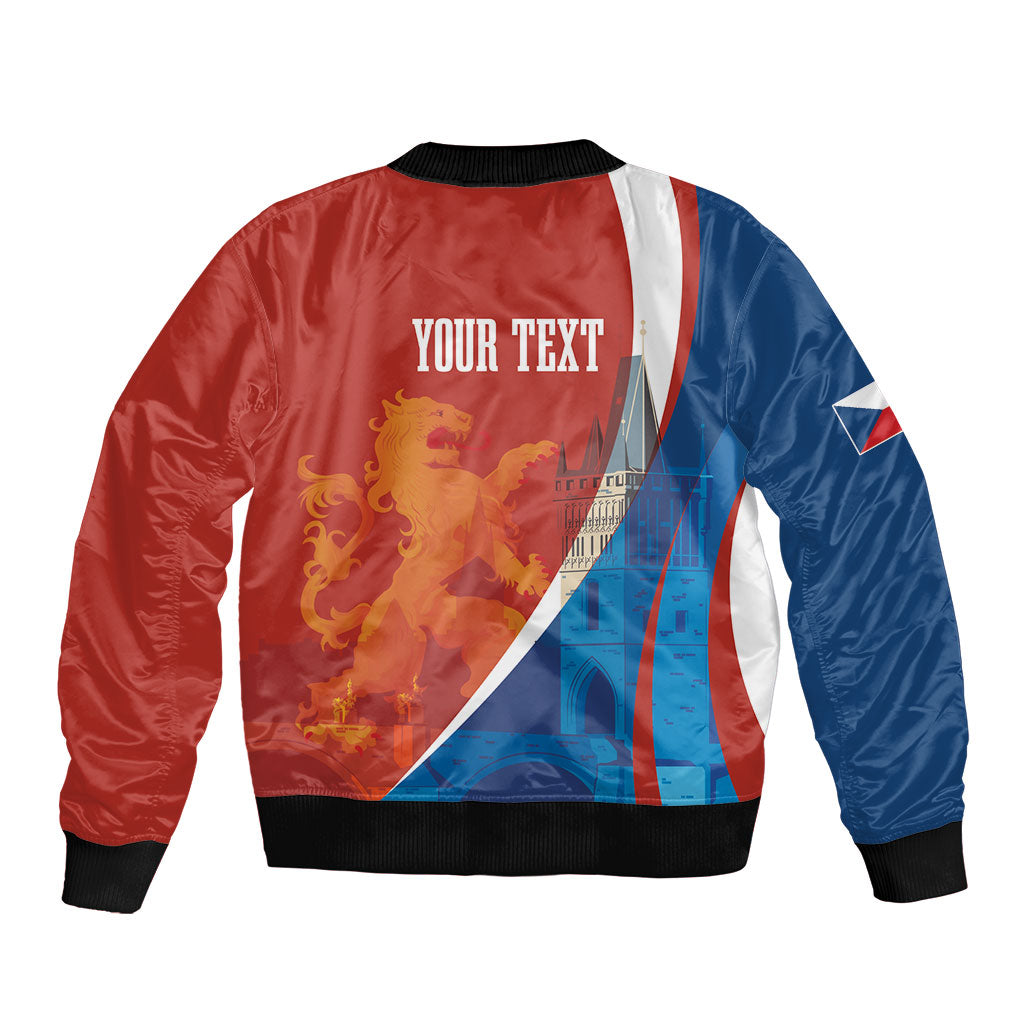 Czechia Charles Bridge Prague Personalized Bomber Jacket Heraldic Lion