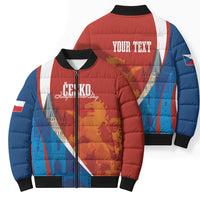 Czechia Charles Bridge Prague Personalized Bomber Puffer Jacket Heraldic Lion