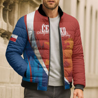 Czechia Charles Bridge Prague Personalized Bomber Puffer Jacket Heraldic Lion