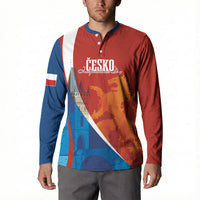 Czechia Charles Bridge Prague Personalized Button Sweatshirt Heraldic Lion