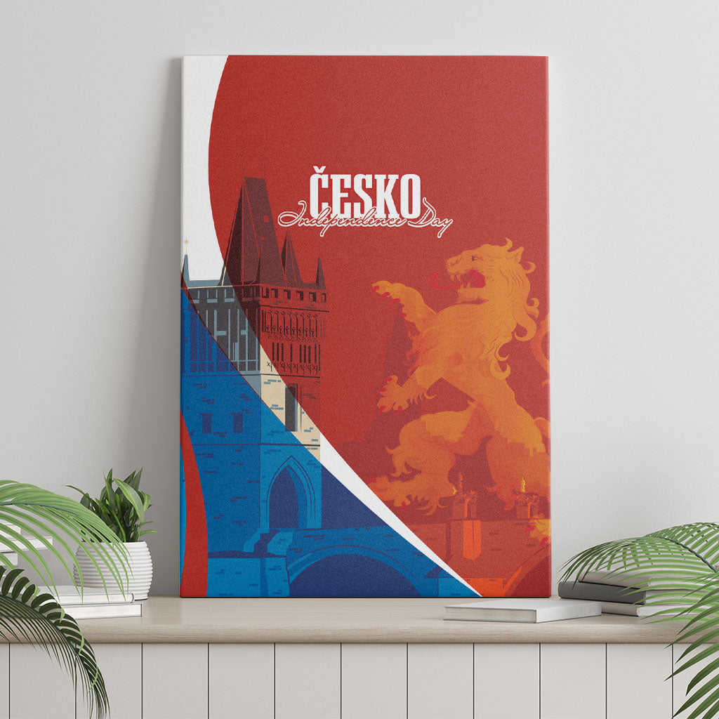Czechia Charles Bridge Prague Canvas Wall Art Heraldic Lion