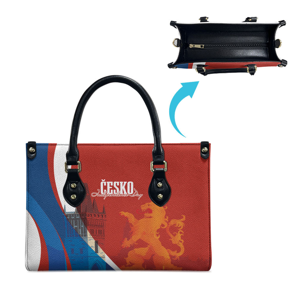 Czechia Charles Bridge Prague Leather Bag Heraldic Lion