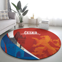 Czechia Charles Bridge Prague Round Carpet Heraldic Lion