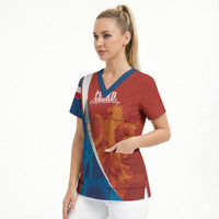 Czechia Charles Bridge Prague Personalized Scrub Top Heraldic Lion