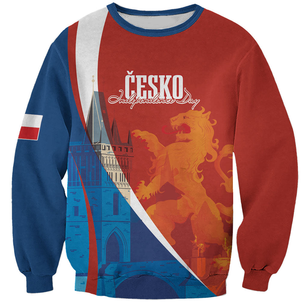 Czechia Charles Bridge Prague Personalized Sweatshirt Heraldic Lion