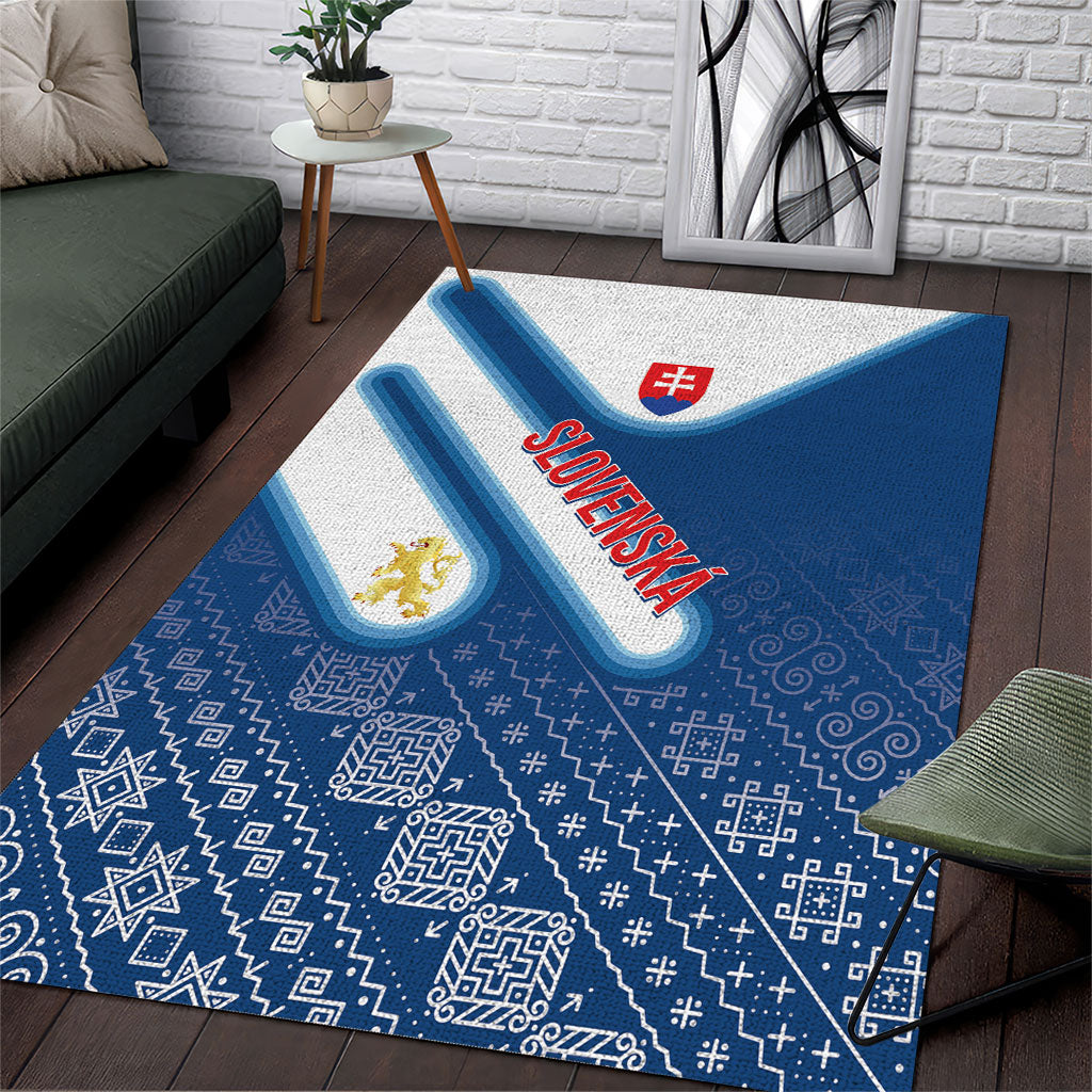 Slovenska Independence Day Area Rug Folk Pattern Motifs