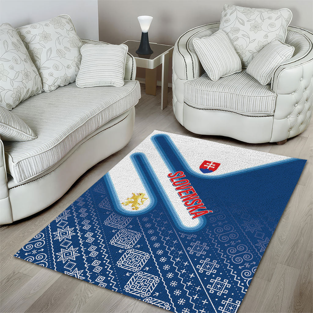 Slovenska Independence Day Area Rug Folk Pattern Motifs