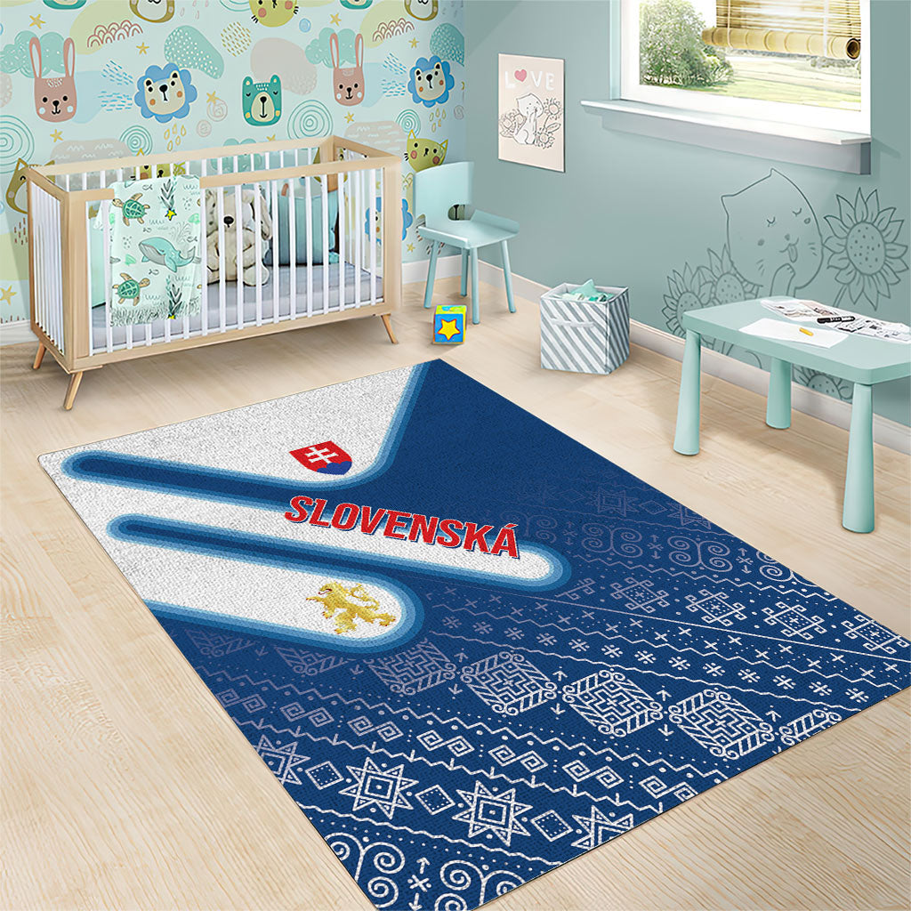 Slovenska Independence Day Area Rug Folk Pattern Motifs