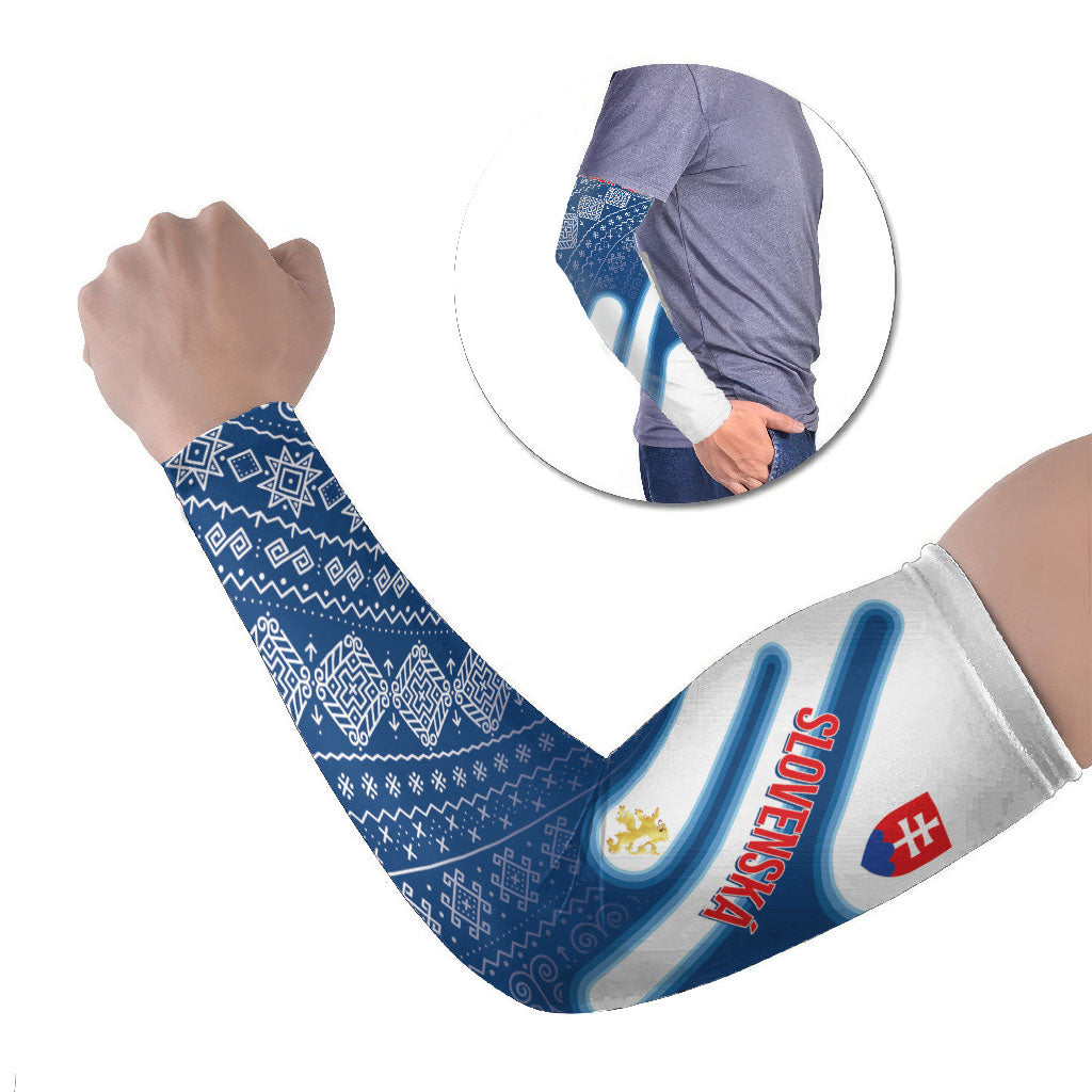 Slovenska Independence Day Personalized Arm Sleeves Folk Pattern Motifs