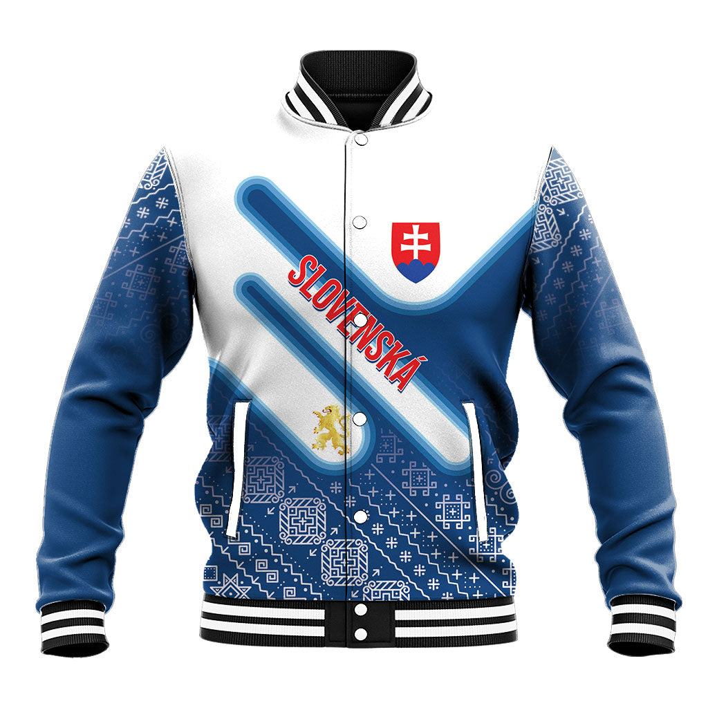 Slovenska Independence Day Personalized Baseball Jacket Folk Pattern Motifs