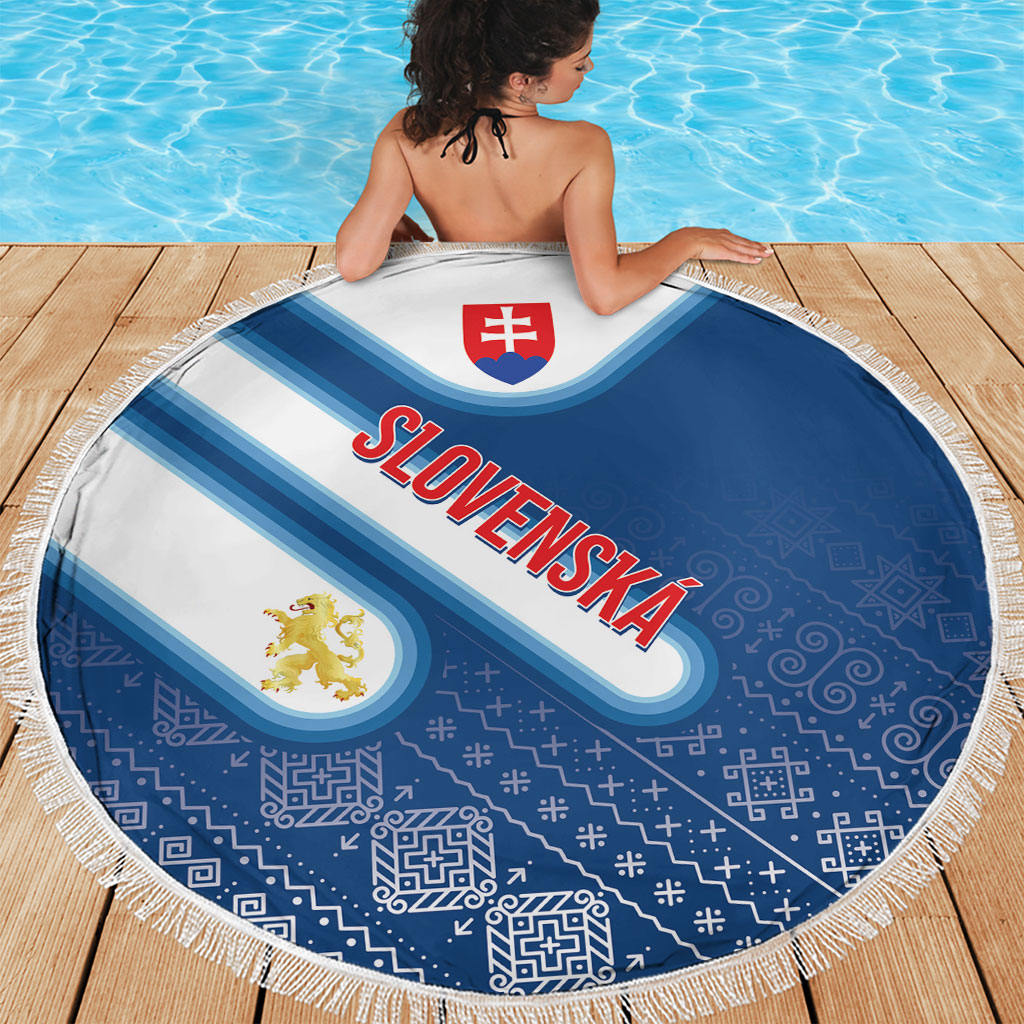 Slovenska Independence Day Beach Blanket Folk Pattern Motifs