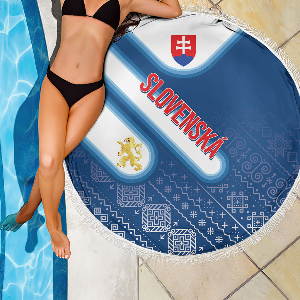 Slovenska Independence Day Beach Blanket Folk Pattern Motifs