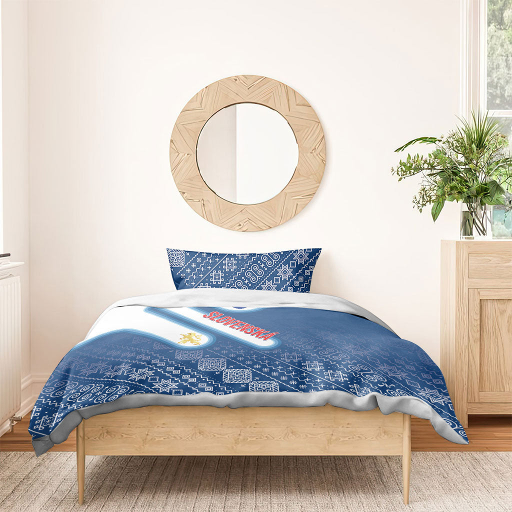 Slovenska Independence Day Bedding Set Folk Pattern Motifs