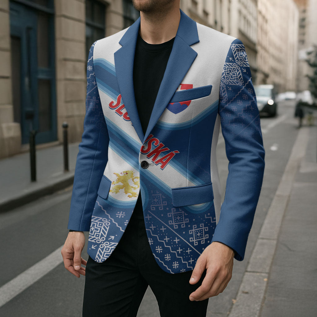 Slovenska Independence Day Personalized Blazer Folk Pattern Motifs