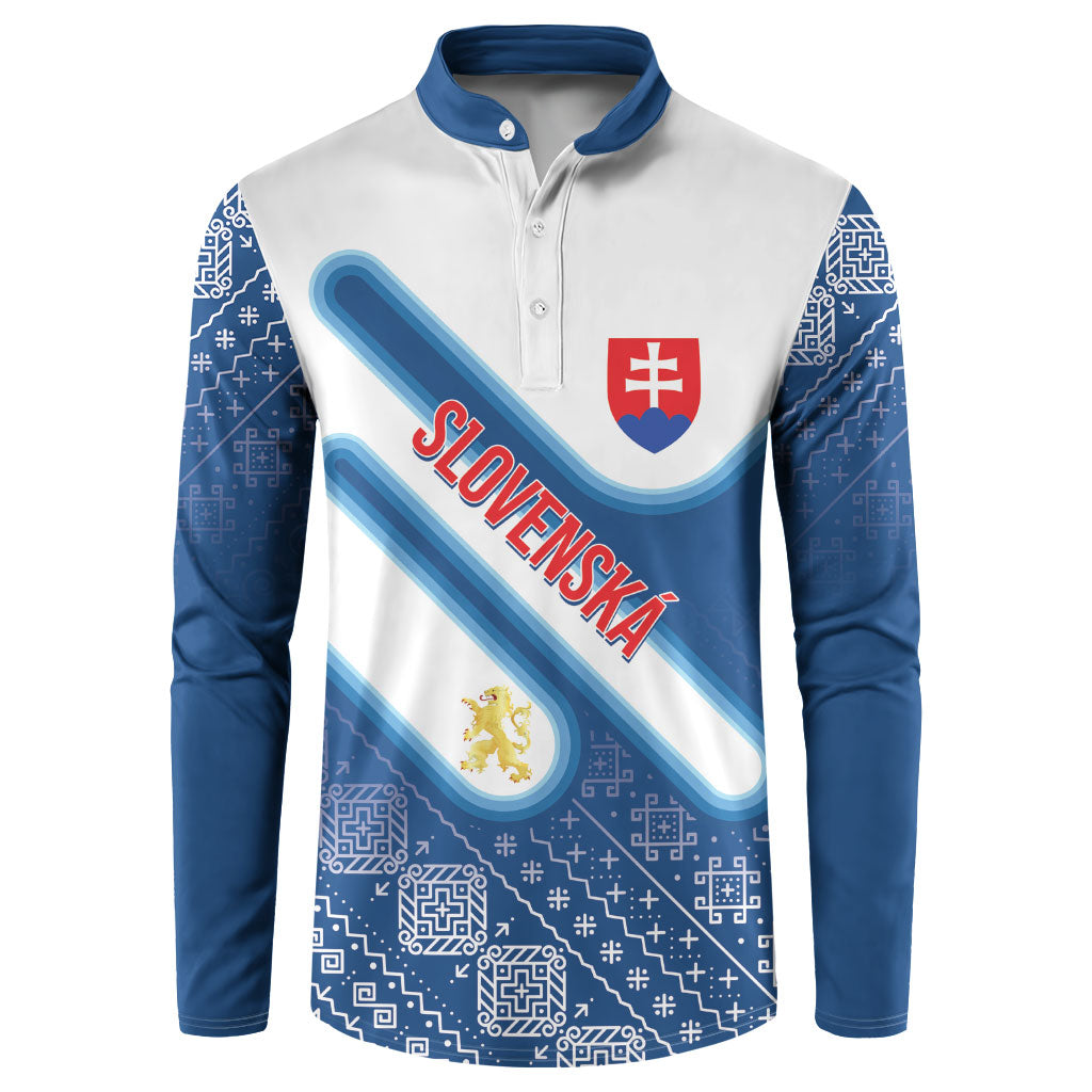 Slovenska Independence Day Personalized Button Sweatshirt Folk Pattern Motifs
