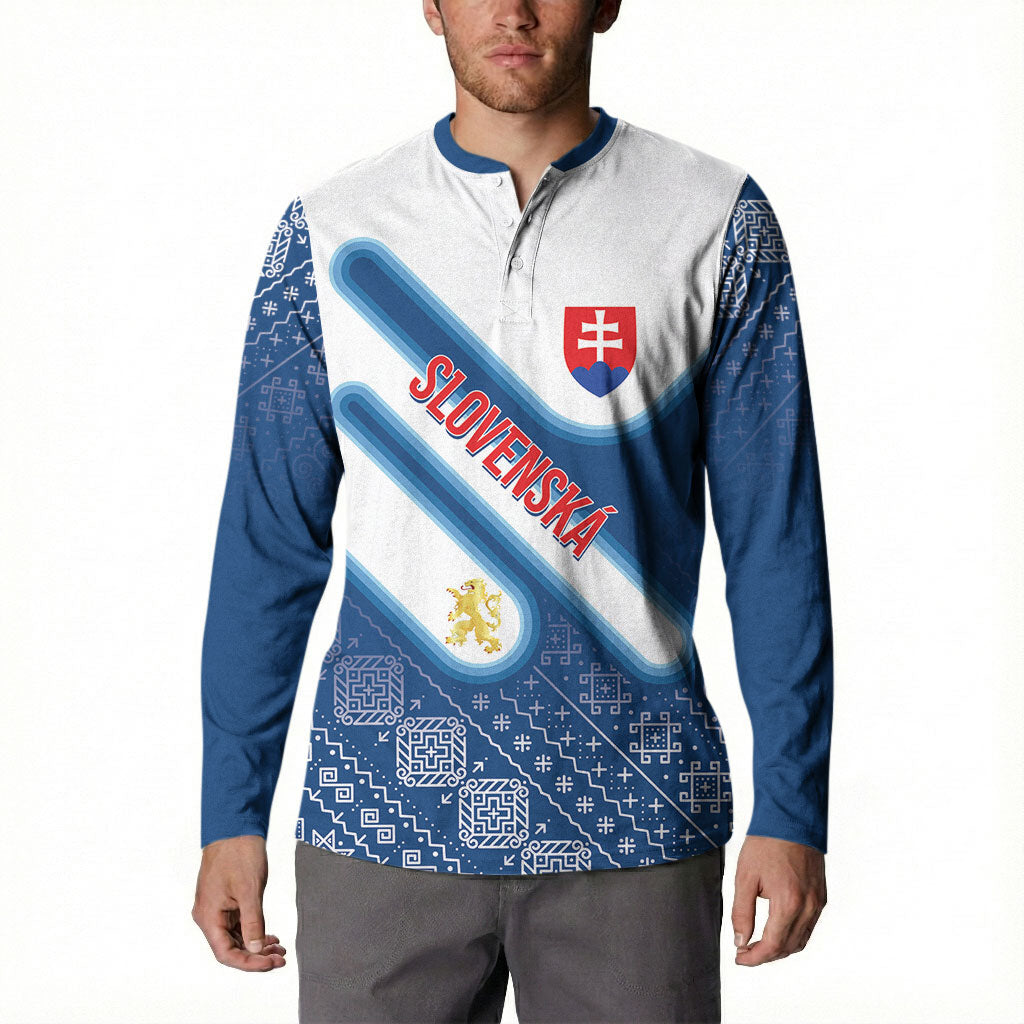 Slovenska Independence Day Personalized Button Sweatshirt Folk Pattern Motifs