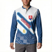 Slovenska Independence Day Personalized Button Sweatshirt Folk Pattern Motifs