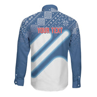 Slovenska Independence Day Personalized Long Sleeve Button Shirt Folk Pattern Motifs