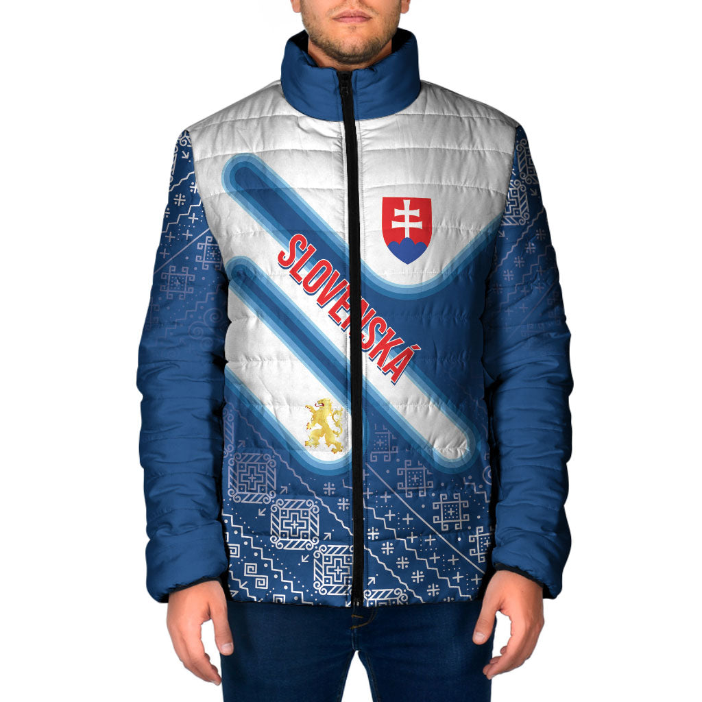 Slovenska Independence Day Personalized Padded Jacket Folk Pattern Motifs