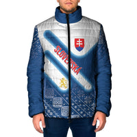 Slovenska Independence Day Personalized Padded Jacket Folk Pattern Motifs