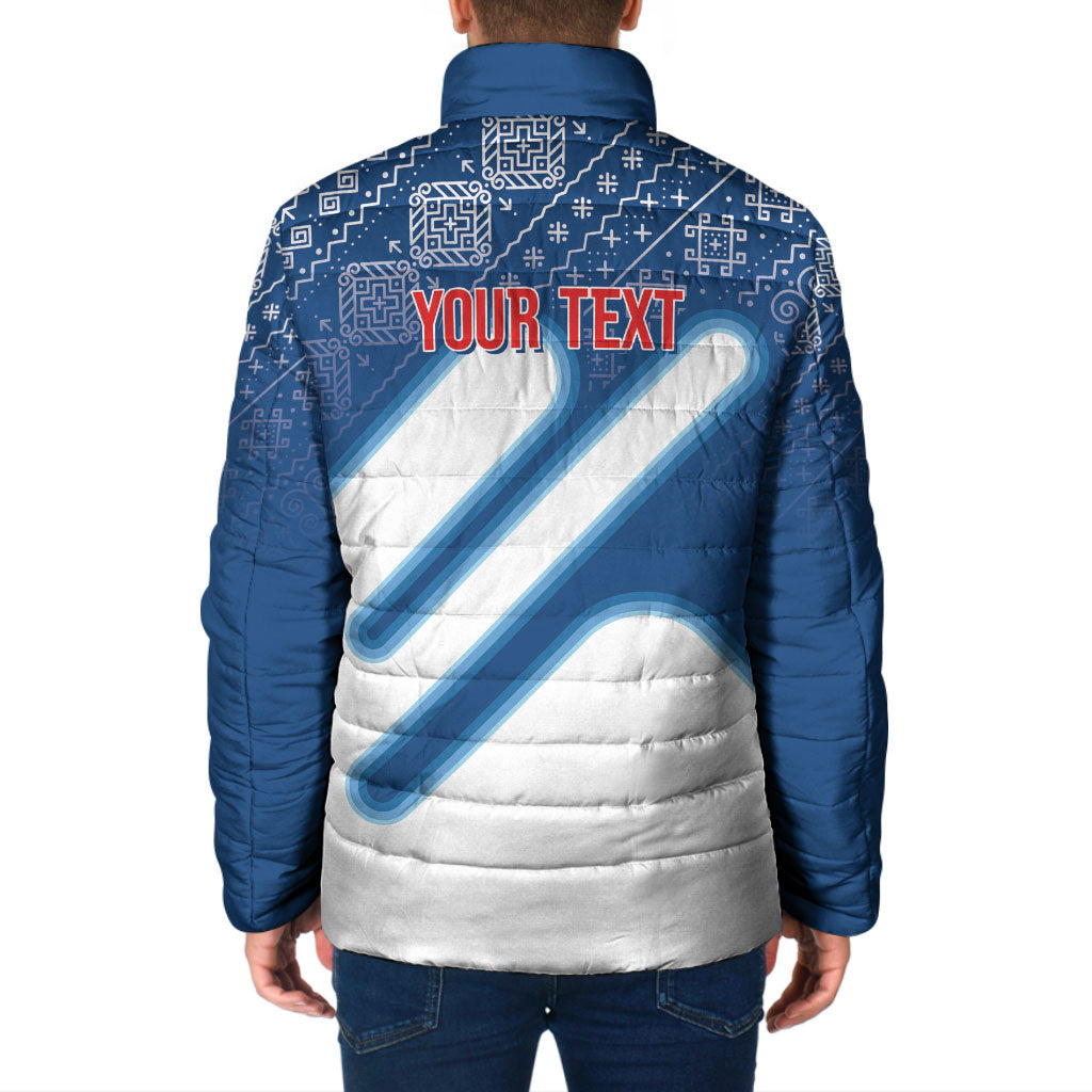 Slovenska Independence Day Personalized Padded Jacket Folk Pattern Motifs