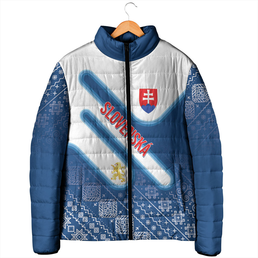 Slovenska Independence Day Personalized Padded Jacket Folk Pattern Motifs