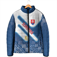 Slovenska Independence Day Personalized Padded Jacket Folk Pattern Motifs