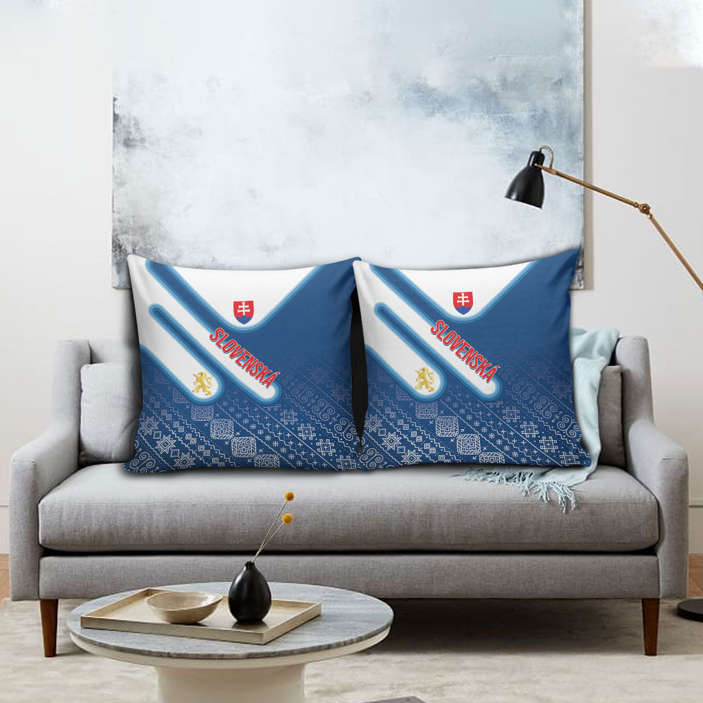 Slovenska Independence Day Pillow Cover Folk Pattern Motifs