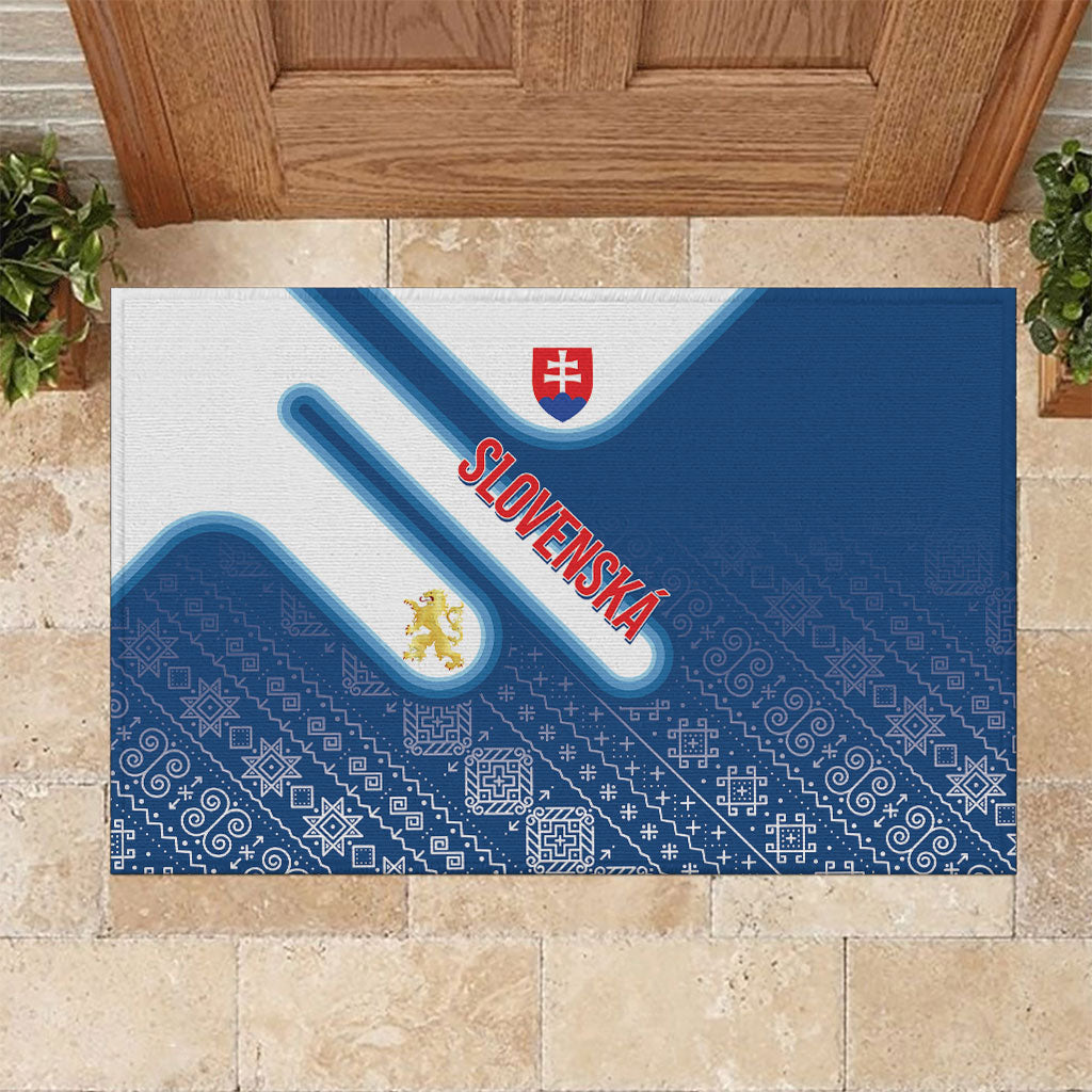 Slovenska Independence Day Rubber Doormat Folk Pattern Motifs