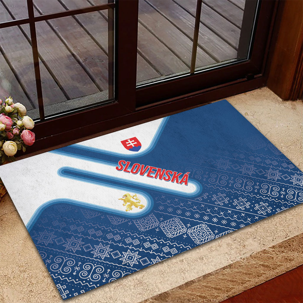 Slovenska Independence Day Rubber Doormat Folk Pattern Motifs