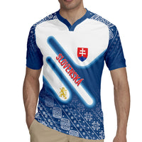 Slovenska Independence Day Personalized Rugby Jersey Folk Pattern Motifs