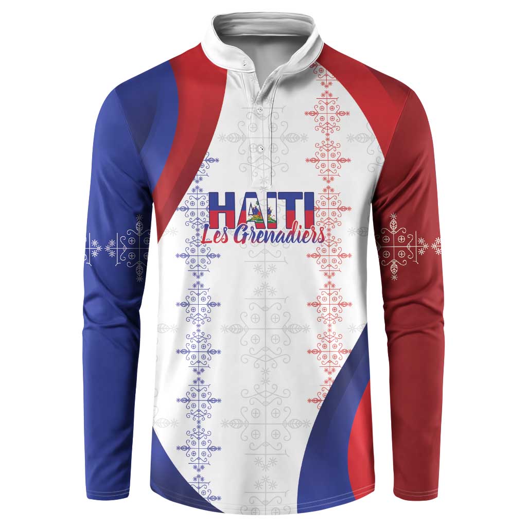 Haiti Football Les Grenadiers Personalized Button Sweatshirt Voodoo Veve Papa Legba - Wonder Print Shop