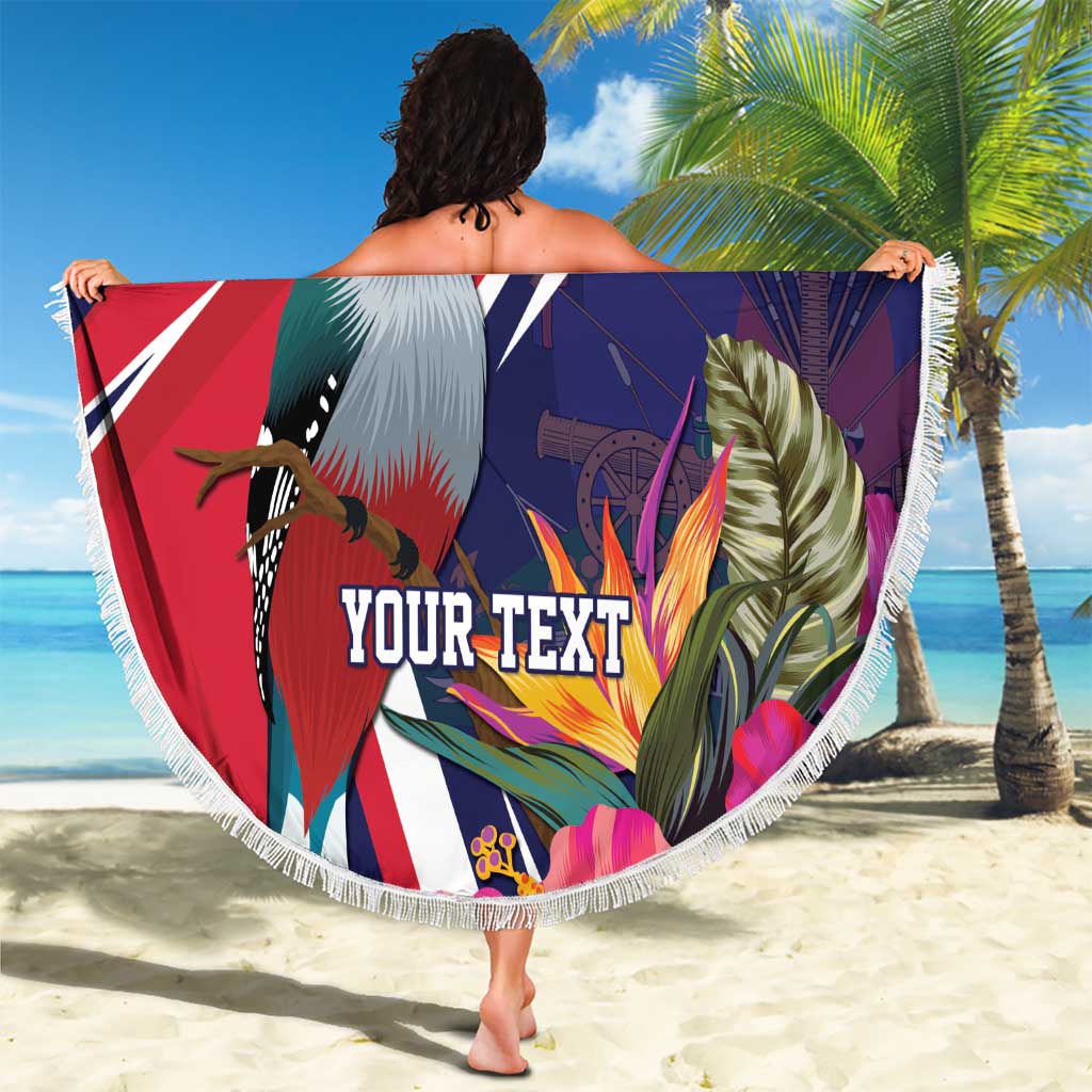 Haiti Personalized Beach Blanket Hispaniolan Trogon Tropical Vibes