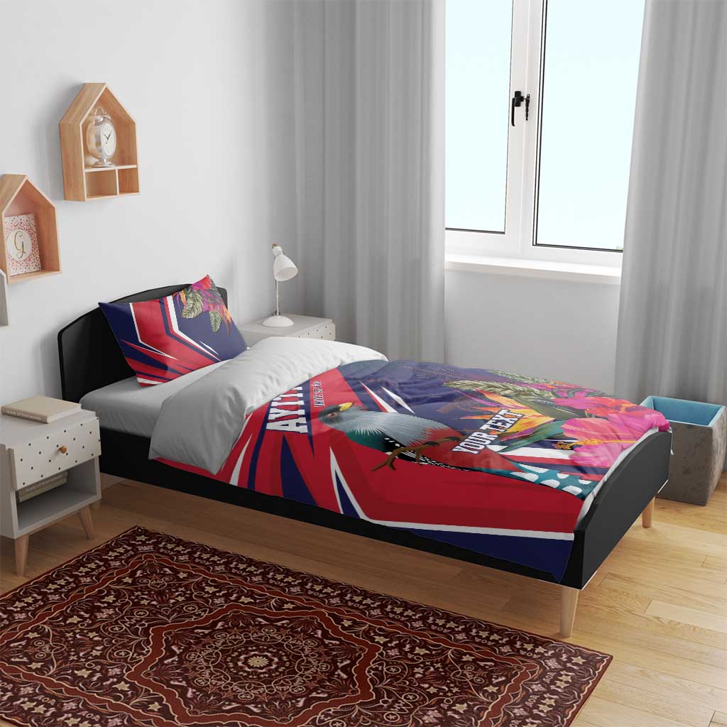 Haiti Personalized Bedding Set Hispaniolan Trogon Tropical Vibes