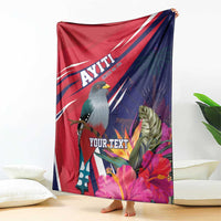 Haiti Personalized Blanket Hispaniolan Trogon Tropical Vibes