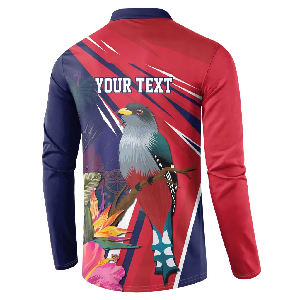 Haiti Personalized Button Sweatshirt Hispaniolan Trogon Tropical Vibes