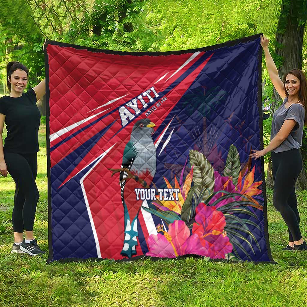 Haiti Personalized Quilt Hispaniolan Trogon Tropical Vibes