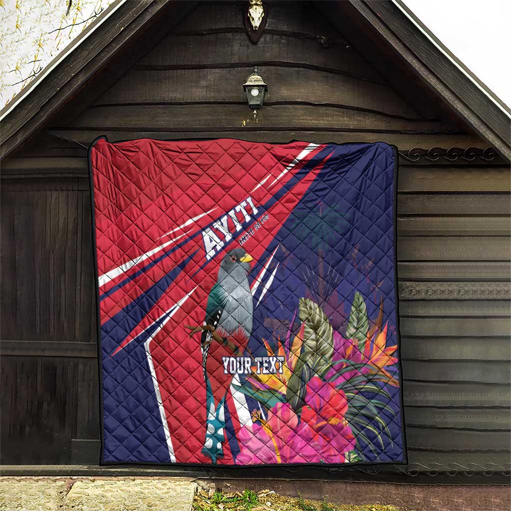 Haiti Personalized Quilt Hispaniolan Trogon Tropical Vibes