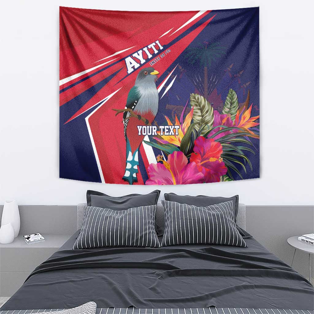 Haiti Personalized Tapestry Hispaniolan Trogon Tropical Vibes
