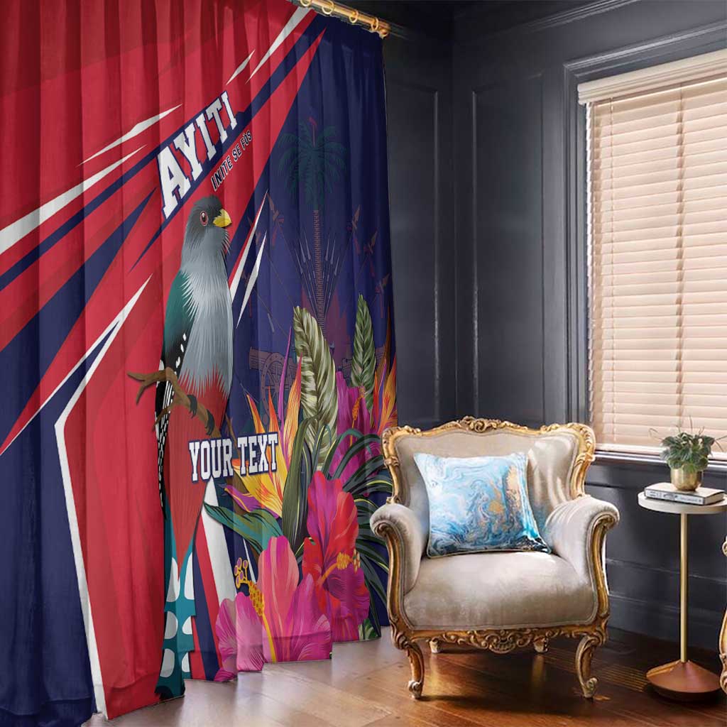 Haiti Personalized Window Curtain Hispaniolan Trogon Tropical Vibes