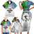 Personalised Malampa Fiji Day Family Matching Short Sleeve Bodycon Dress and Hawaiian Shirt Gradient Style - Wonder Print Shop