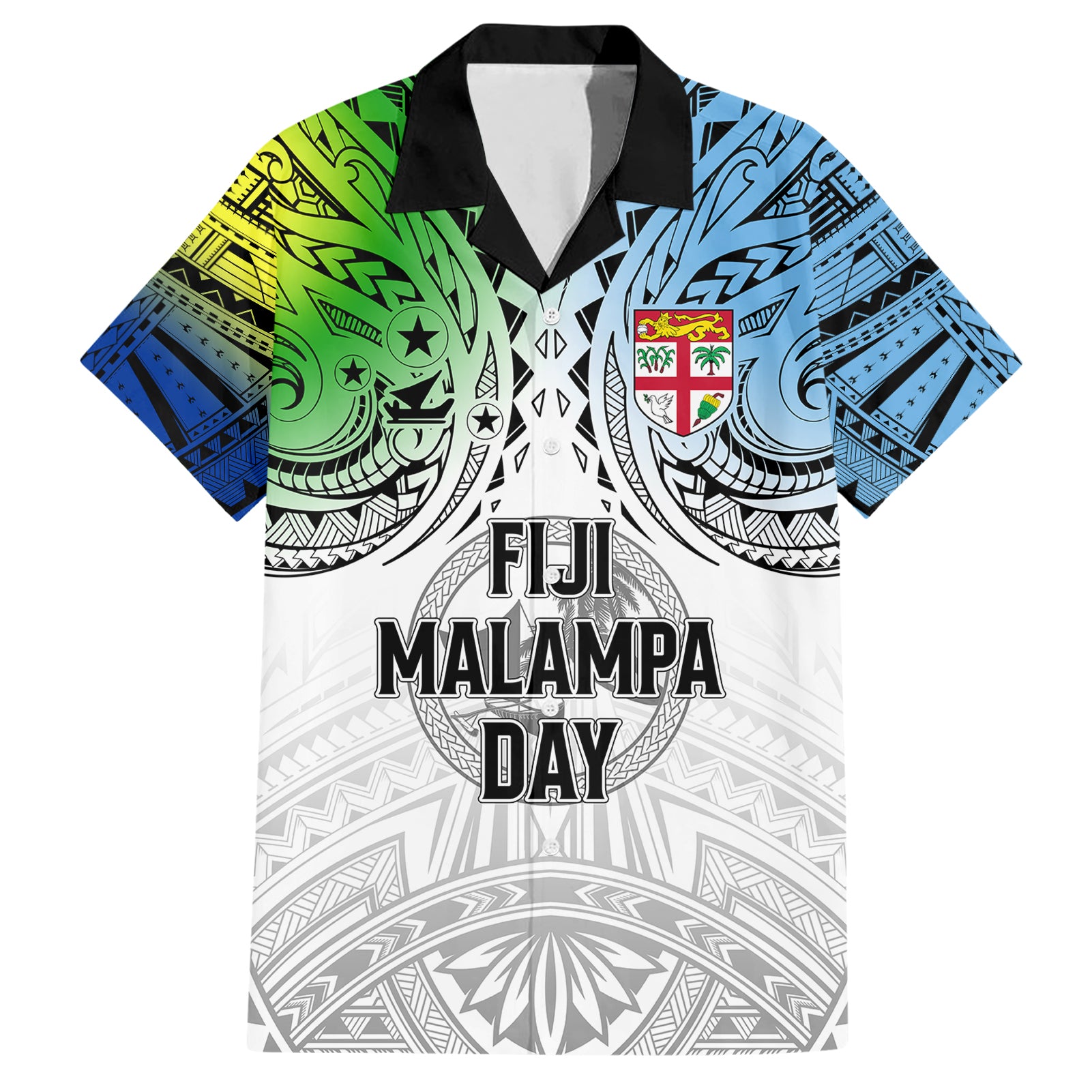 Personalised Malampa Fiji Day Hawaiian Shirt Gradient Style - Wonder Print Shop