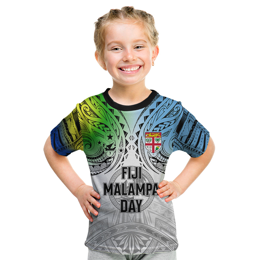 Personalised Malampa Fiji Day Kid T Shirt Gradient Style - Wonder Print Shop