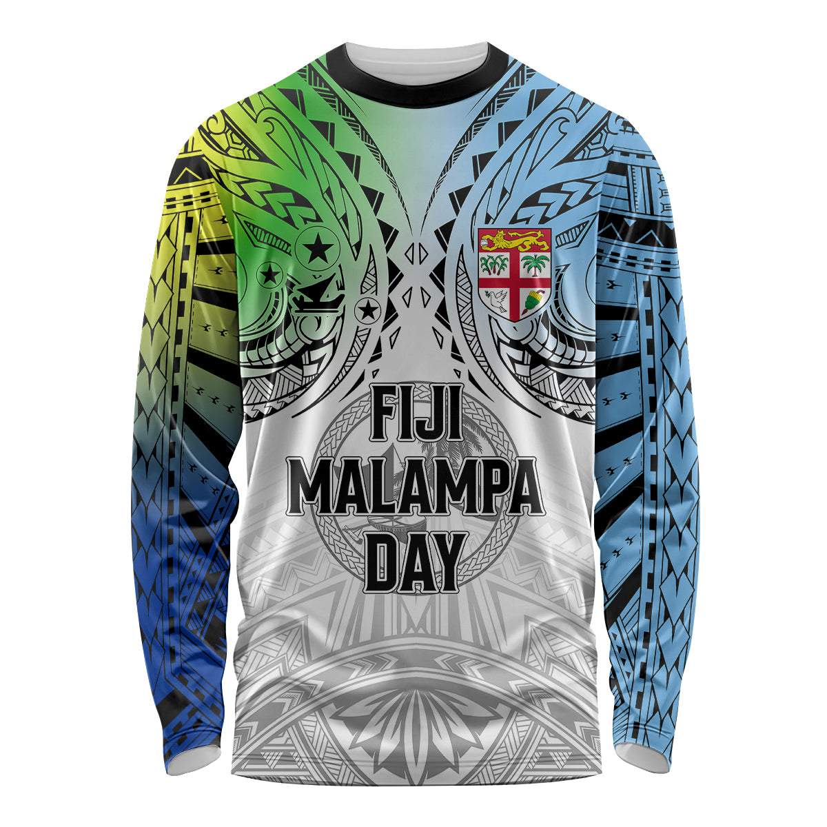 Personalised Malampa Fiji Day Long Sleeve Shirt Gradient Style - Wonder Print Shop