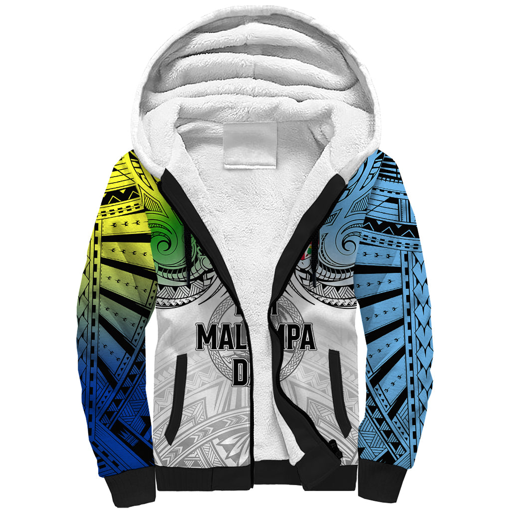 Personalised Malampa Fiji Day Sherpa Hoodie Gradient Style - Wonder Print Shop