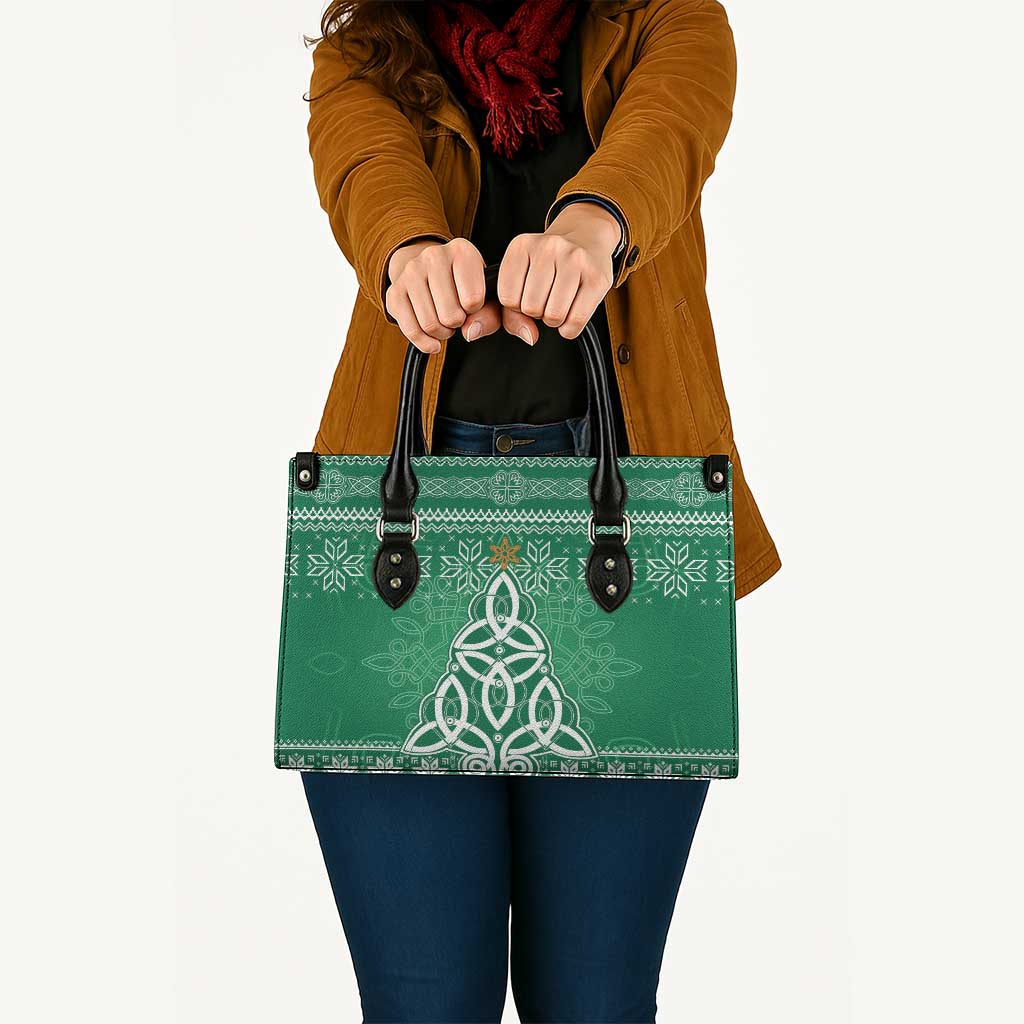 Christmas Ireland Celtic Leather Bag Special Xmas Tree - Wonder Print Shop