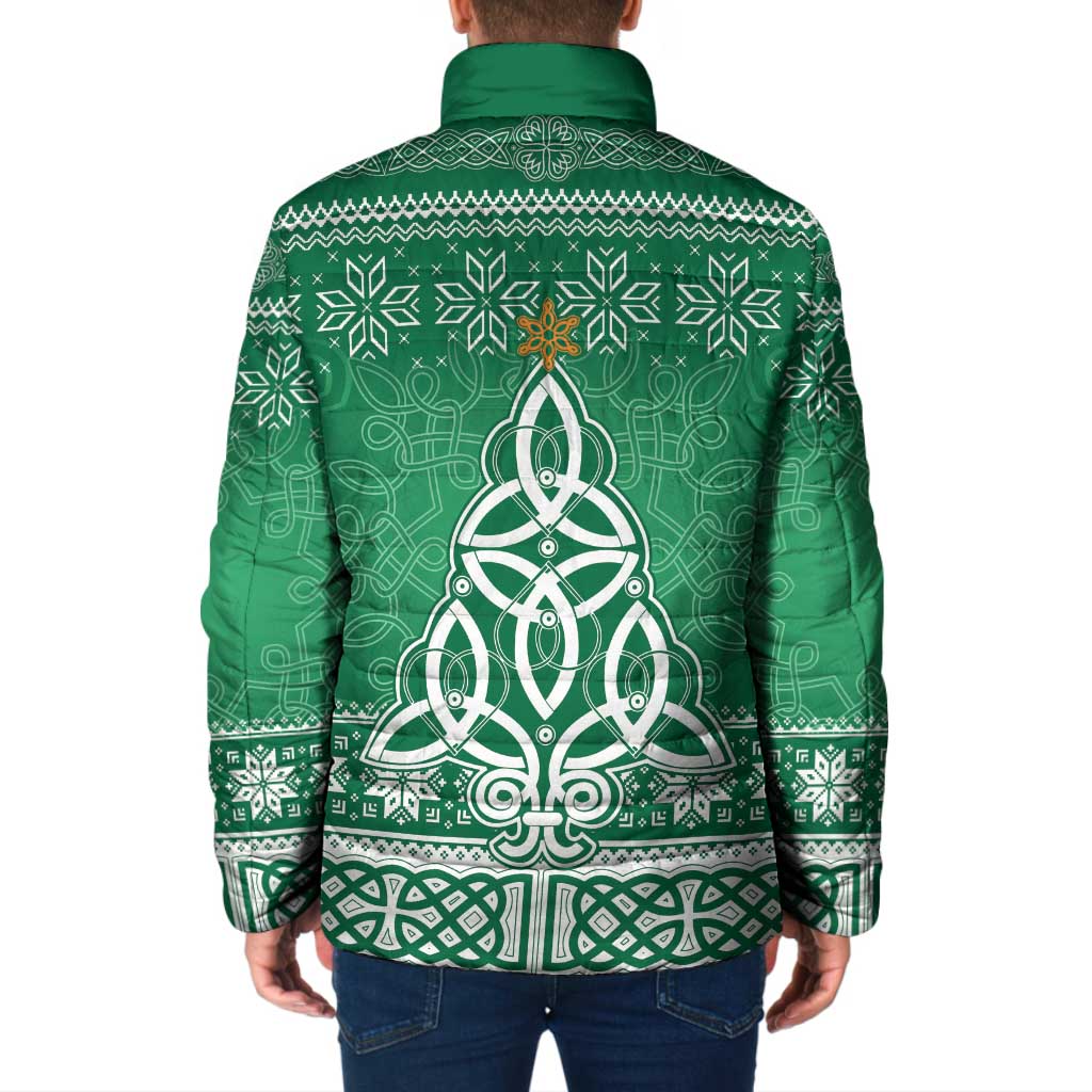Christmas Ireland Celtic Padded Jacket Special Xmas Tree - Wonder Print Shop