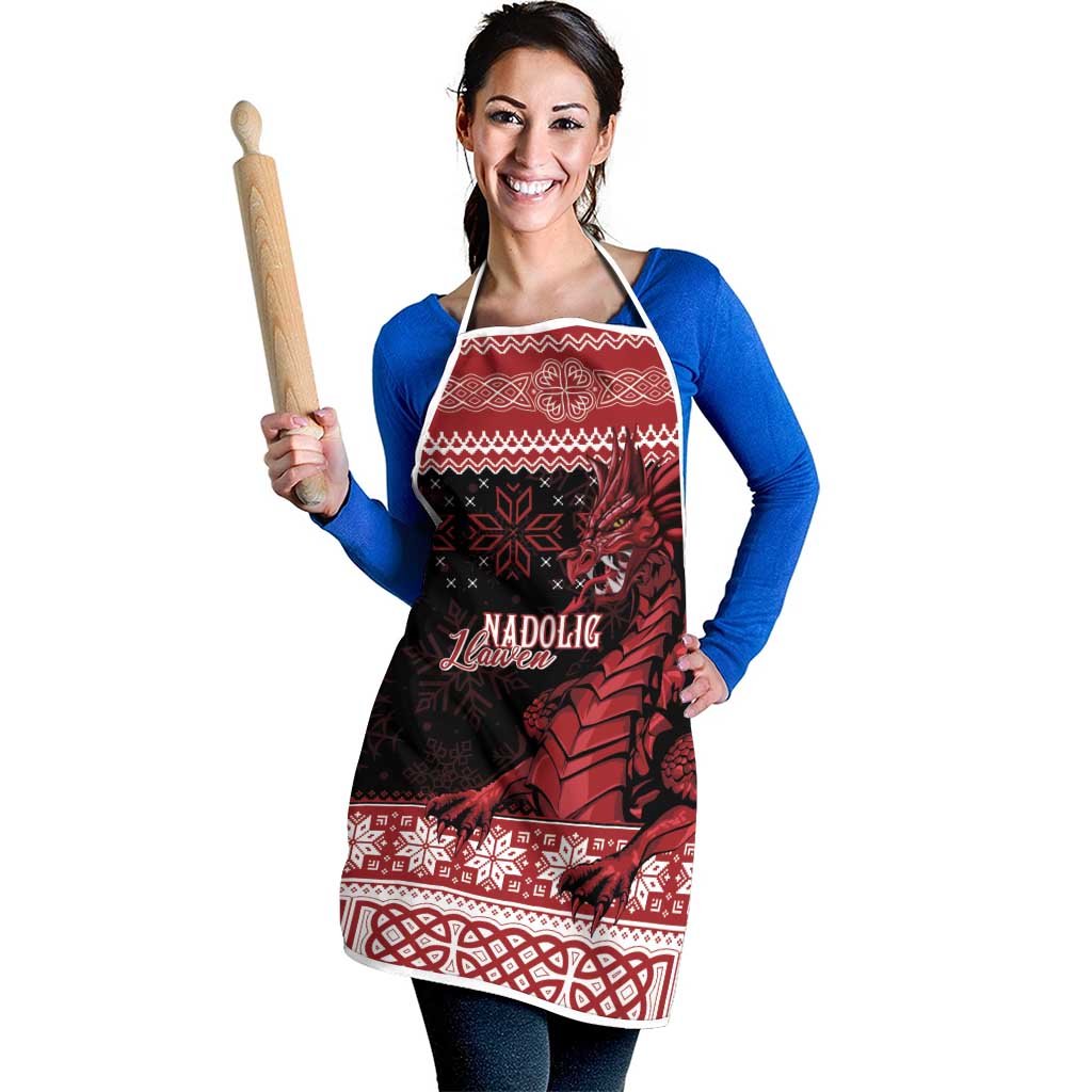 Christmas Wales Celtic Apron Welsh Dragon Nadolig Llawen - Wonder Print Shop