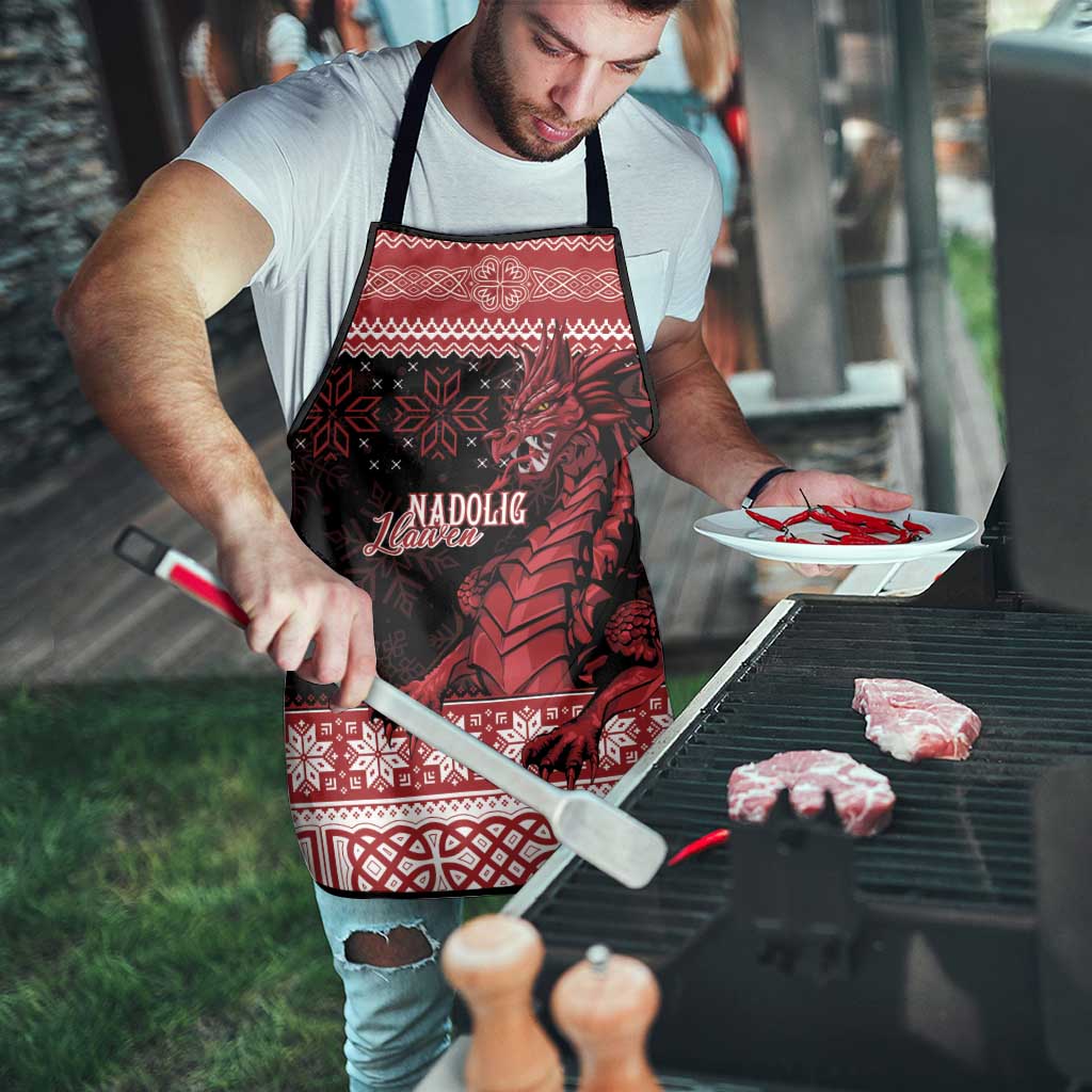Christmas Wales Celtic Apron Welsh Dragon Nadolig Llawen - Wonder Print Shop